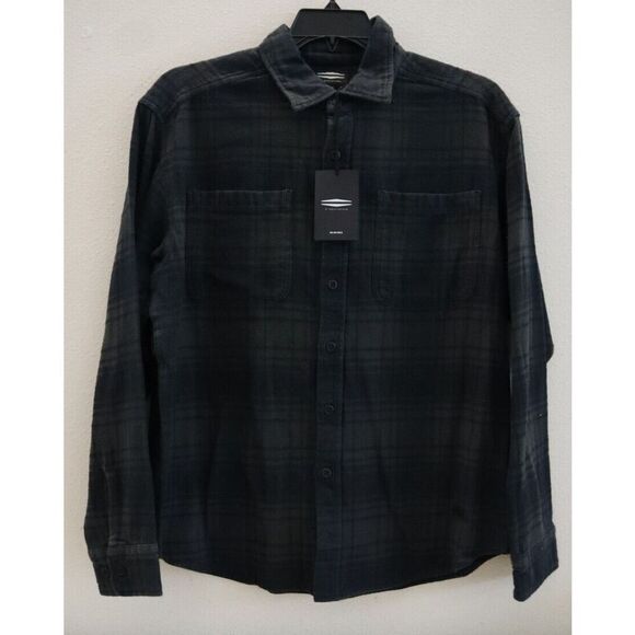 Bar & Shield x Harley-Davidson Men's Sz M Tint Black Plaid Flannel L/S Shirt - Picture 1 of 12